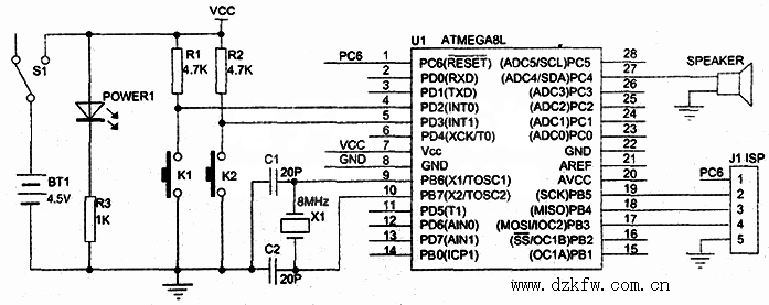 用單片機(jī)制作一個屬于自己的音樂盒ATMEGA8L musical box