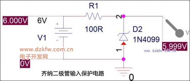 齊納二極管輸入保護(hù)電路