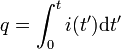 q=\int_0^t i(t') \mathrmjz9t1vht'